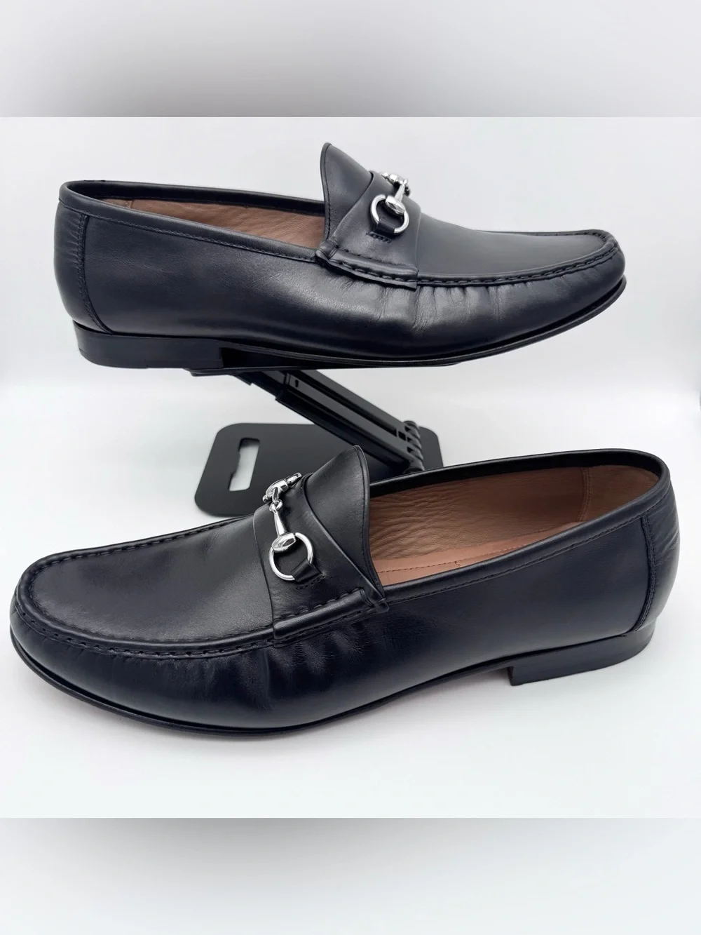 Peter Huber Ascot Classic Black Leather Horsebit Loafers Men's Size 13 M